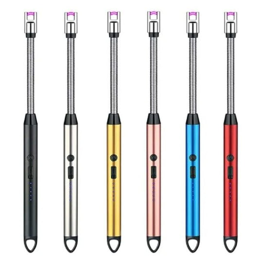 360° Outdoor Kitchen Lighter – Usb Rechargeable Plasma Arc Lighter With Safety Lock & Flexible Elbow For Candles, Bbq & Stoves (random Color)