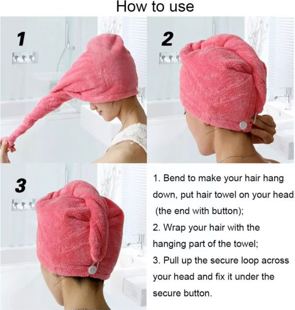 Women’s Premium Hair Drying Towel Cap – Fast Dry, Gentle & Salon-Style