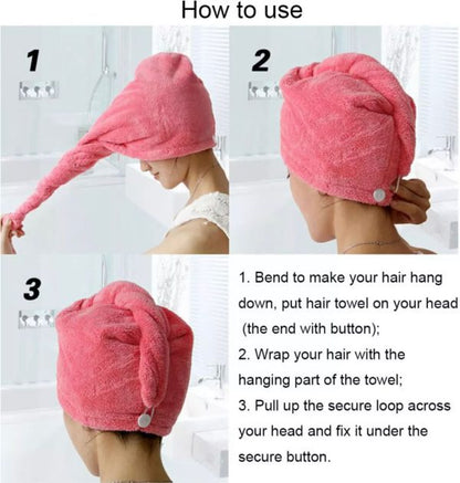 Women’s Premium Hair Drying Towel Cap – Fast Dry, Gentle & Salon-Style