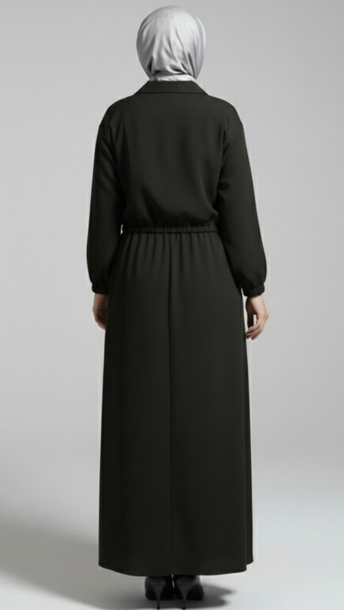 Stylish 2-Piece Outfit for Women – Maxi Dress & Zipper Jacket Combo