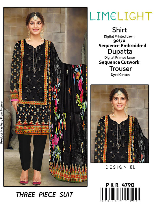 LimeLight Classic Chic – Luxury Lawn Embroidered Suit