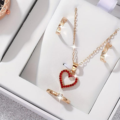 Gold Plated Gemstone Necklace Set Golden