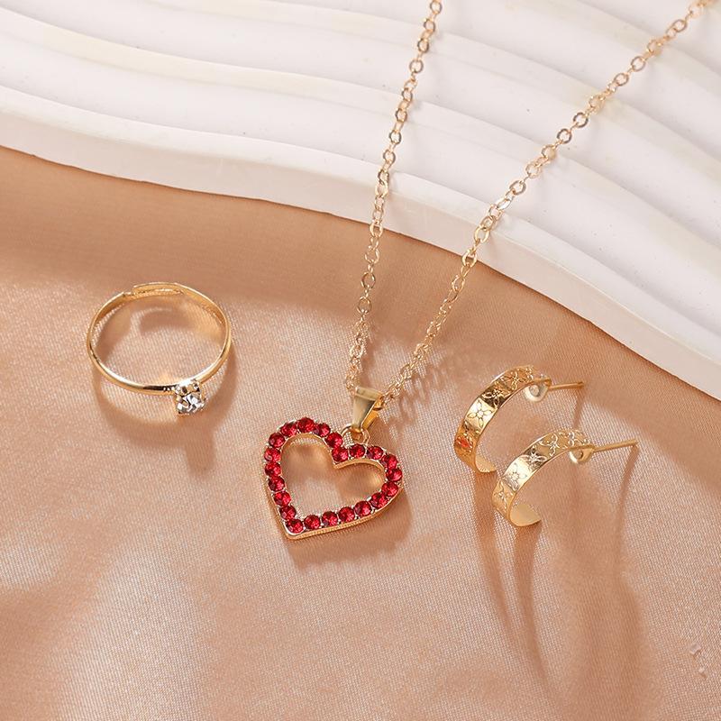 Gold Plated Gemstone Necklace Set Golden