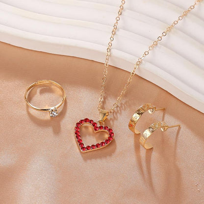 Gold Plated Gemstone Necklace Set Golden