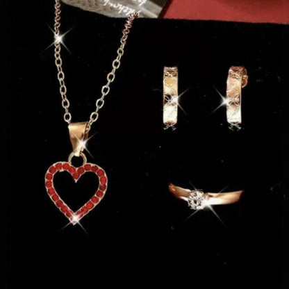 Gold Plated Gemstone Necklace Set Golden