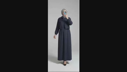 Stylish 2-Piece Outfit for Women – Maxi Dress & Zipper Jacket Combo